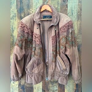 Vintage 80’s Winlit leather lace and suede jacket in GUC size W’s Large